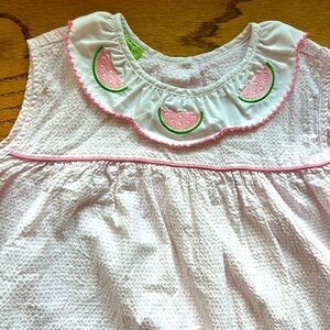 Classic Whimsy, Pink Seersucker girls dress